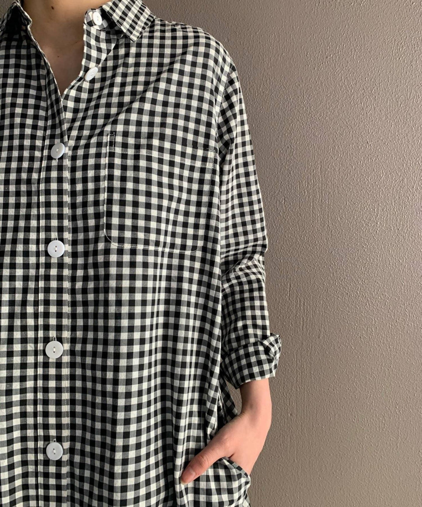 格紋襯衫連衣裙