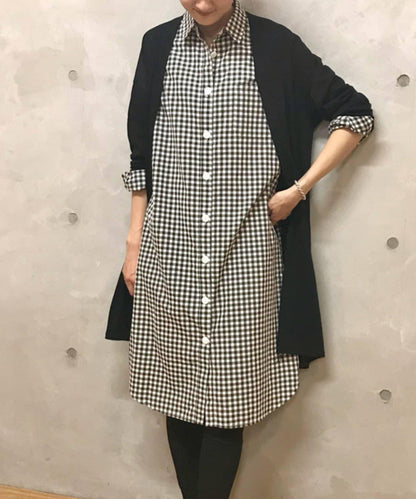 格紋襯衫連衣裙