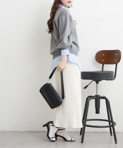 【nane/】《一件穿出時尚感》襯衫拼接針織衫