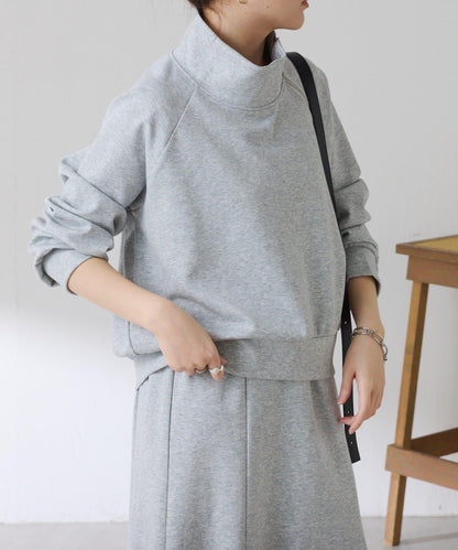 【舒適/百搭】不對稱半拉鍊套裝