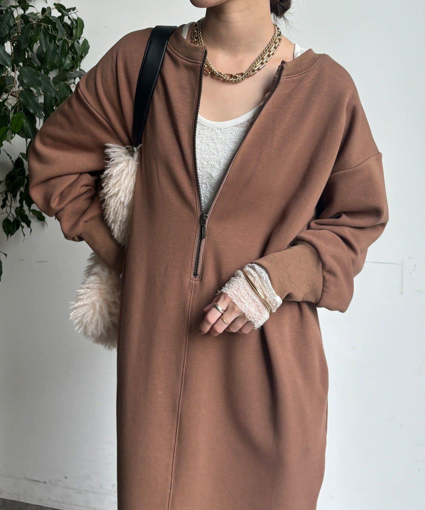 加絨衛衣連衣裙