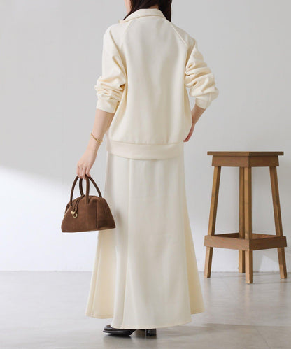 【舒適/百搭】不對稱半拉鍊套裝
