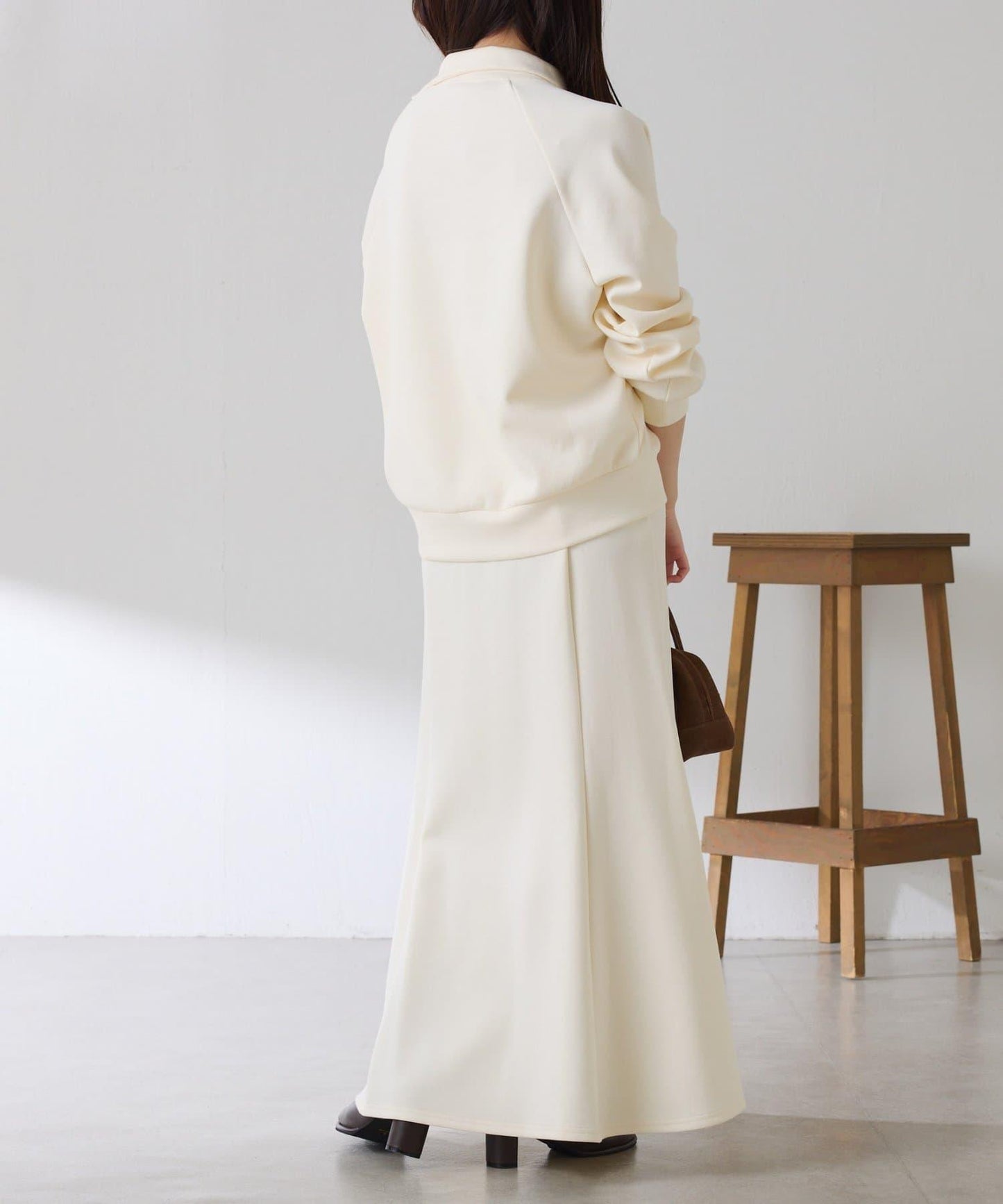 【舒適/百搭】不對稱半拉鍊套裝