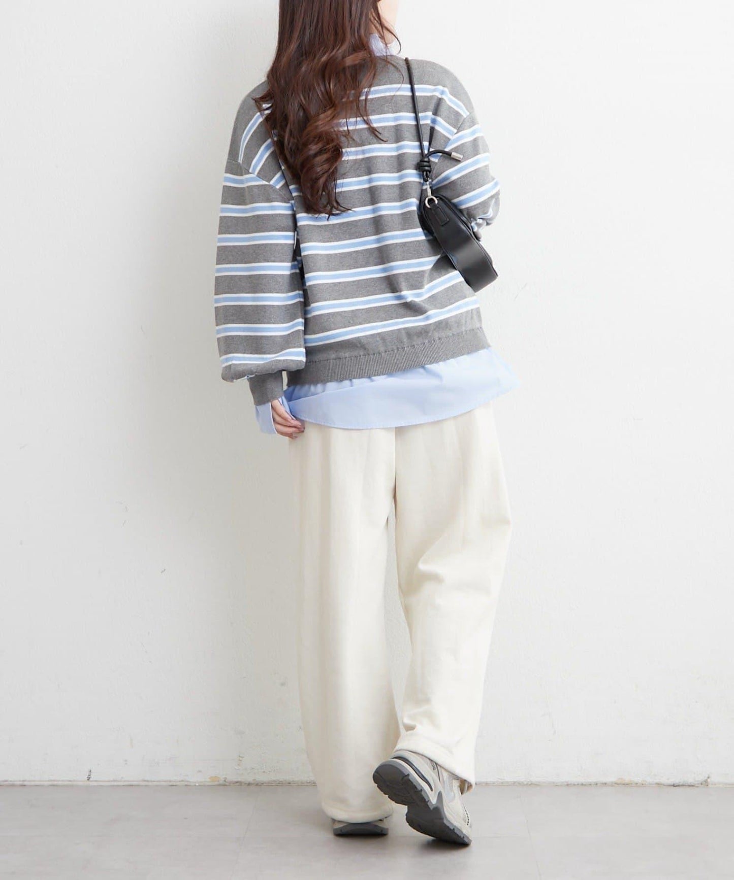 【nane/】《一件穿出時尚感》襯衫拼接針織衫