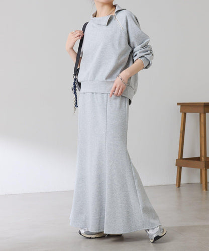 【舒適/百搭】不對稱半拉鍊套裝