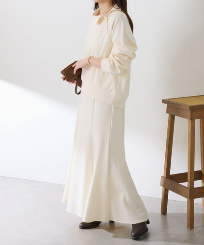 【舒適/百搭】不對稱半拉鍊套裝