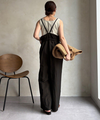 2WAY吊帶連體褲