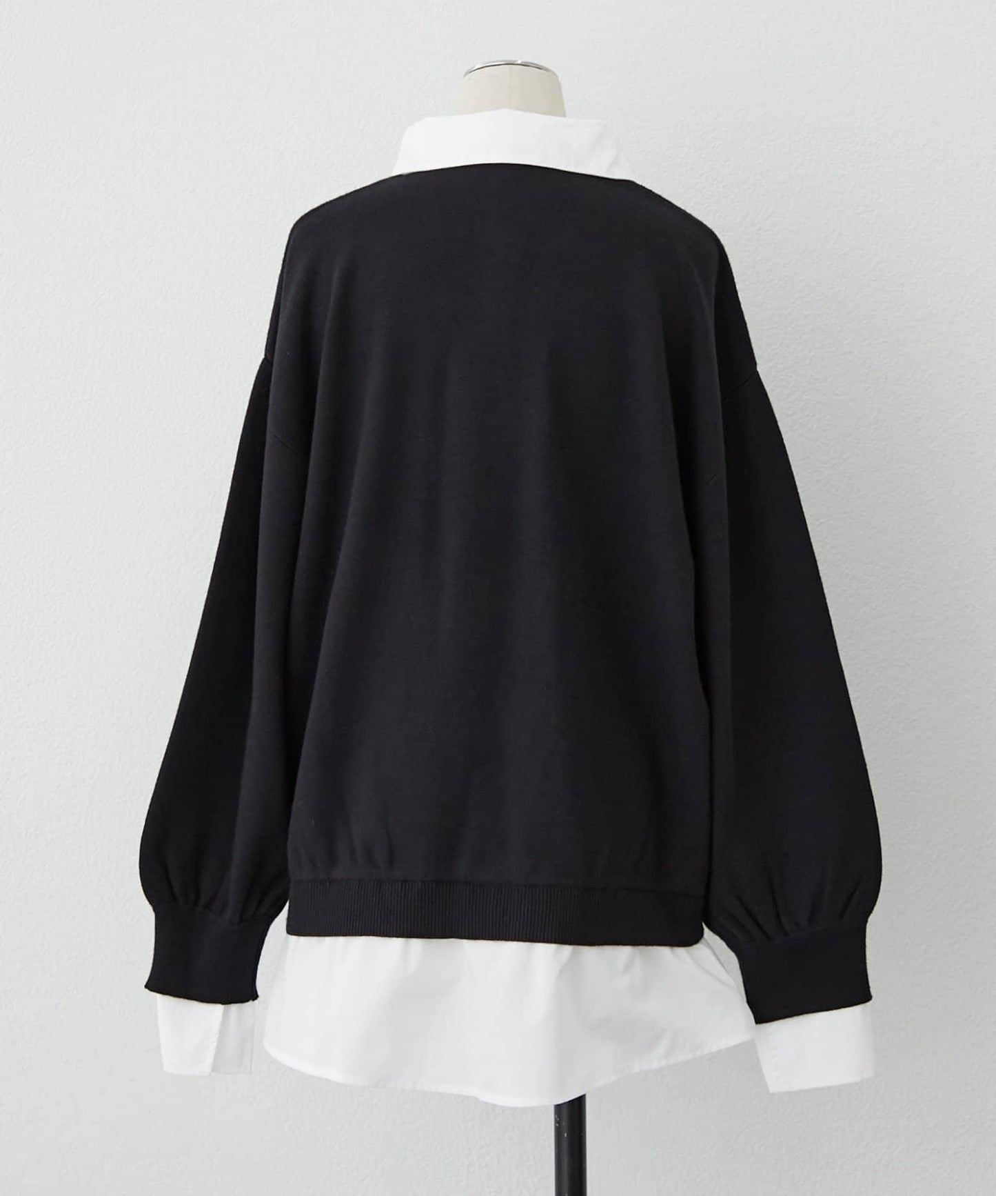 【nane/】《一件穿出時尚感》襯衫拼接針織衫