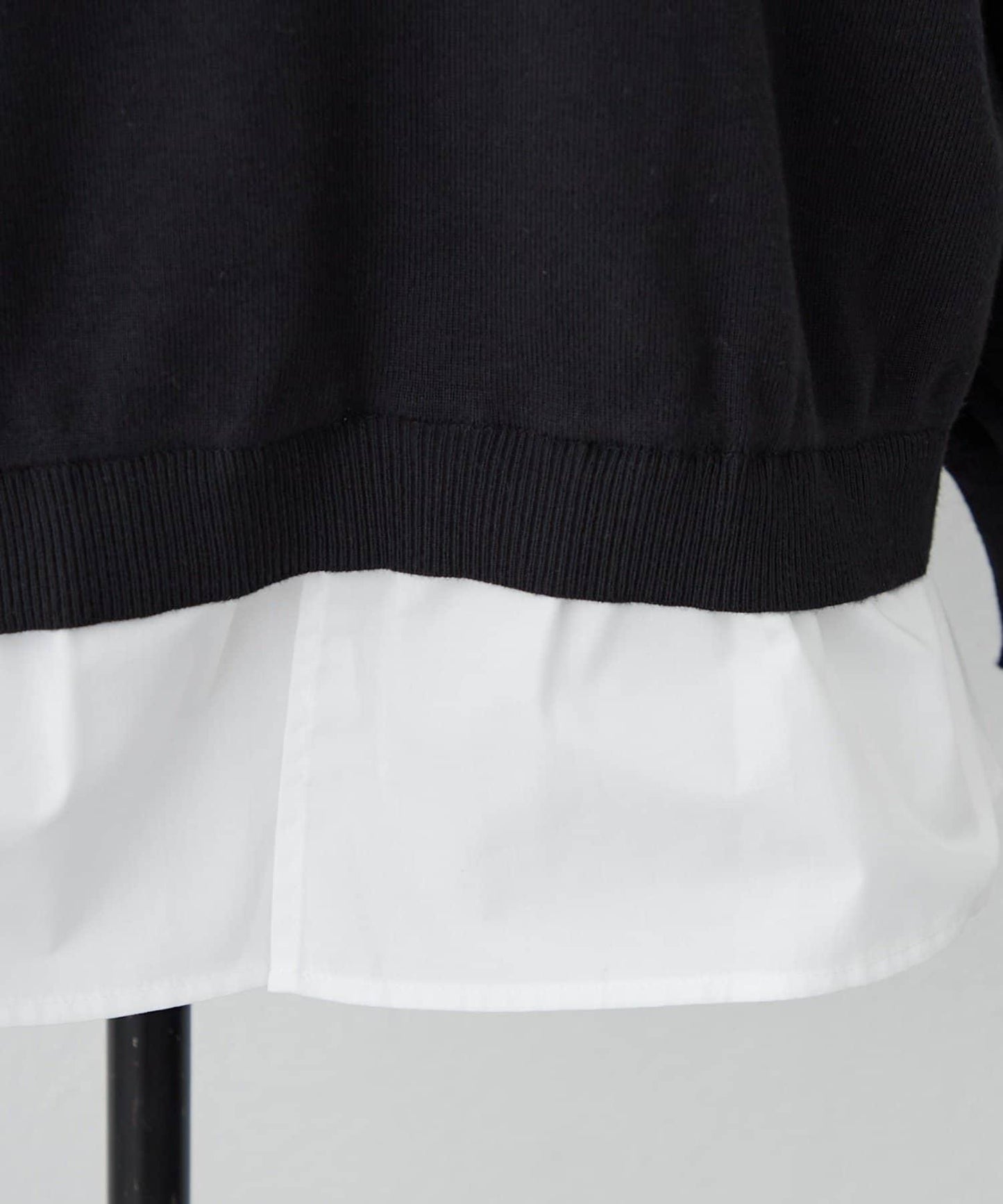 【nane/】《一件穿出時尚感》襯衫拼接針織衫