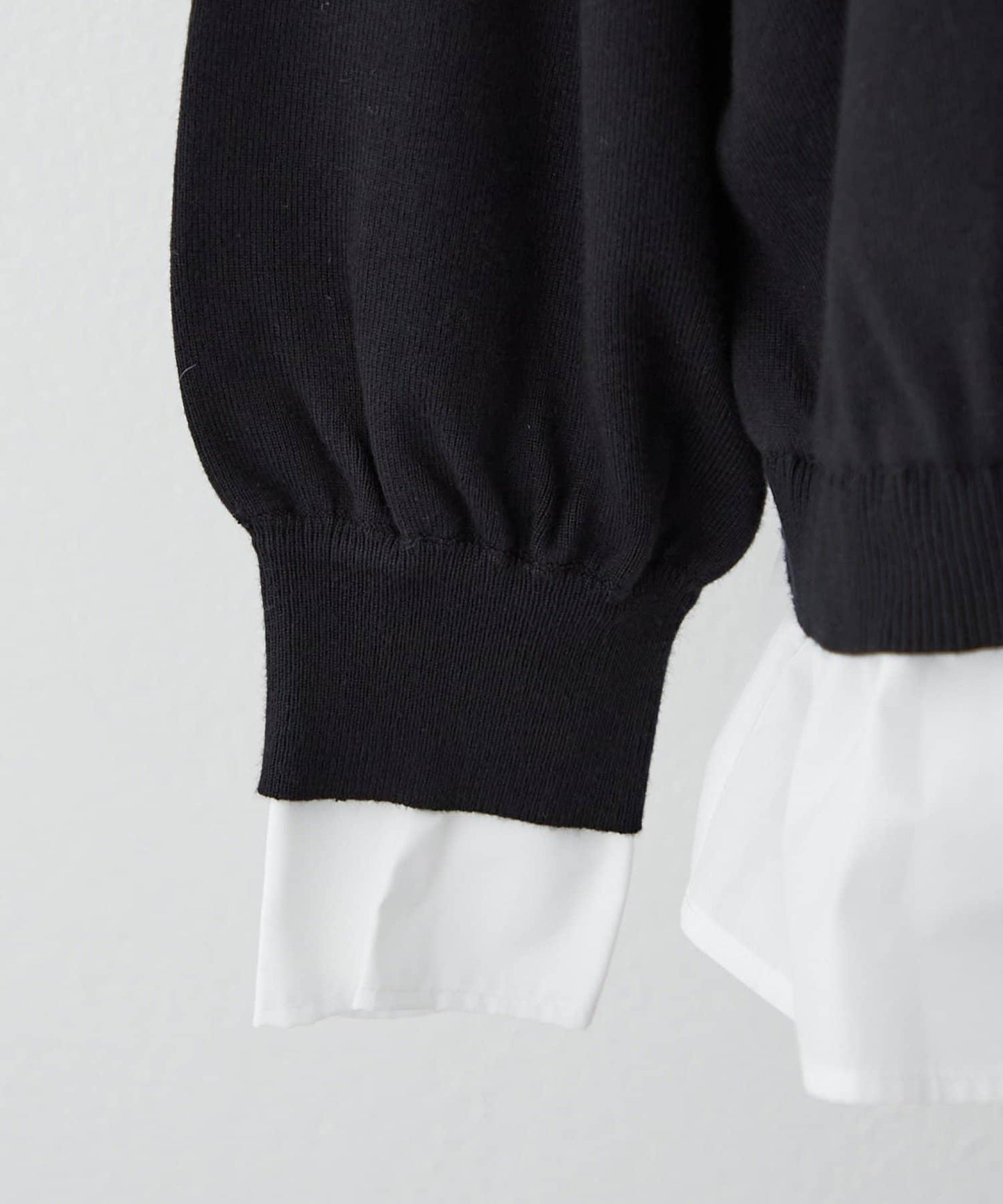 【nane/】《一件穿出時尚感》襯衫拼接針織衫