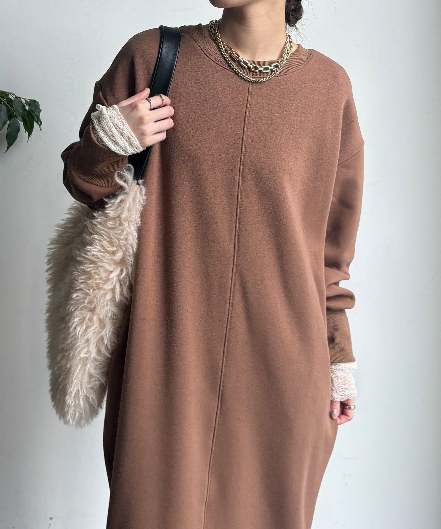 加絨衛衣連衣裙