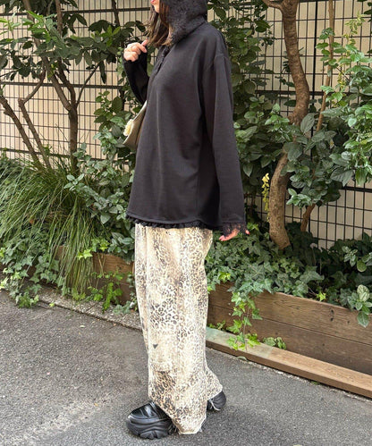 蕾絲拼接華夫格長袖T恤