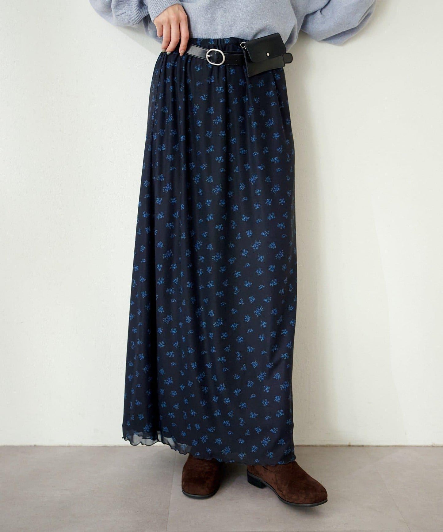 拼接透視半身裙