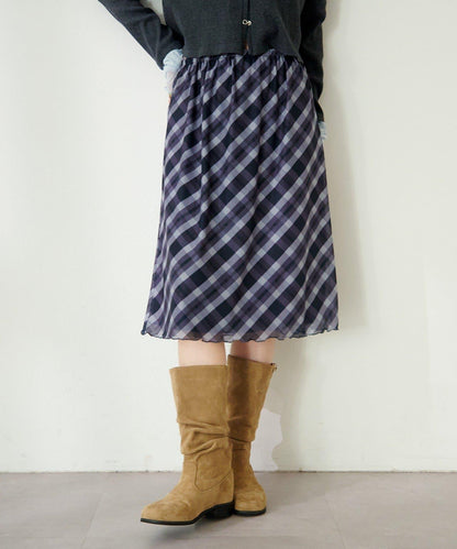 拼接透視半身裙