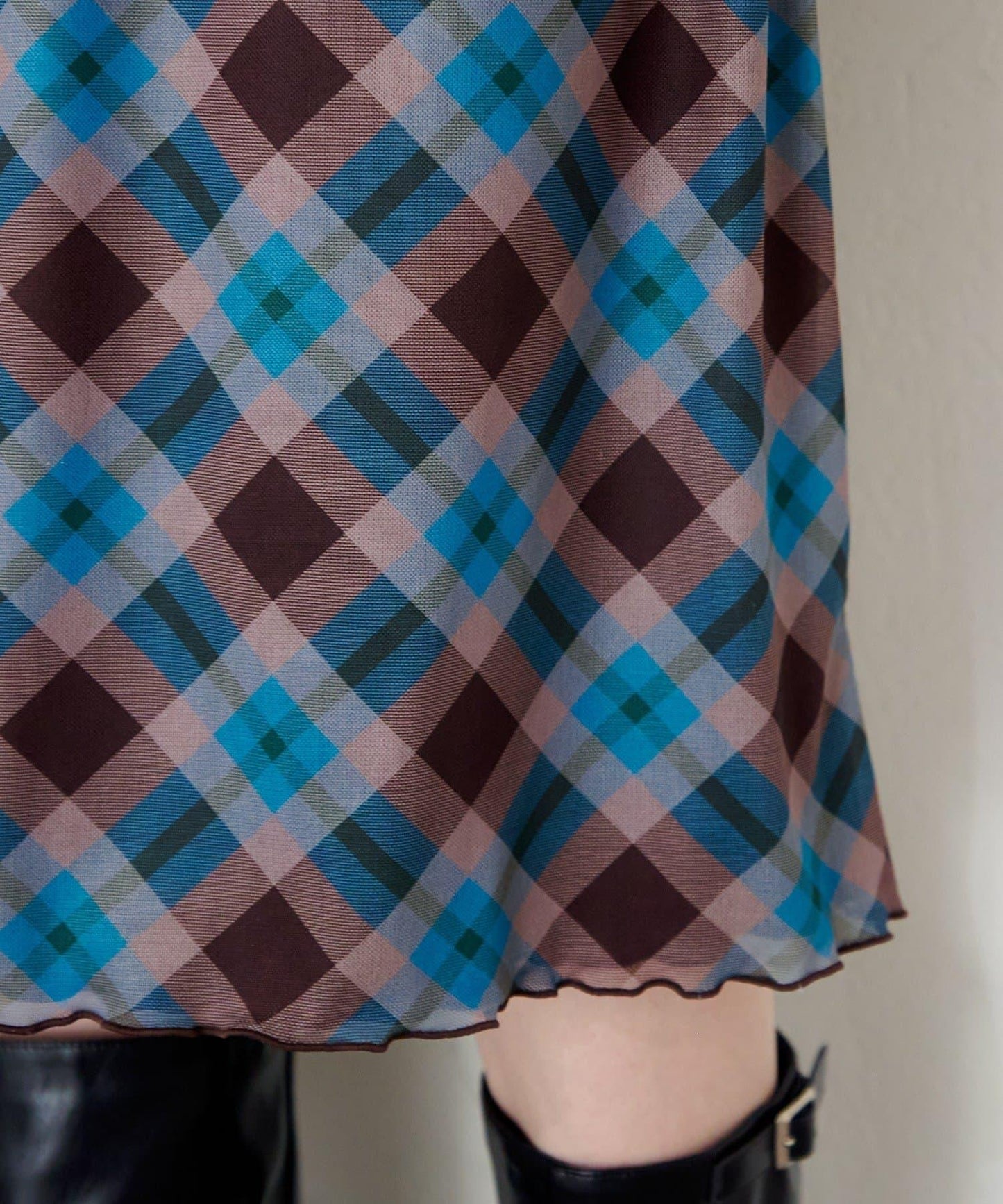 拼接透視半身裙