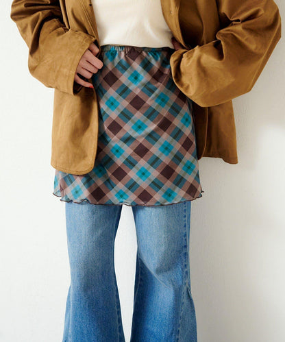 拼接透視半身裙