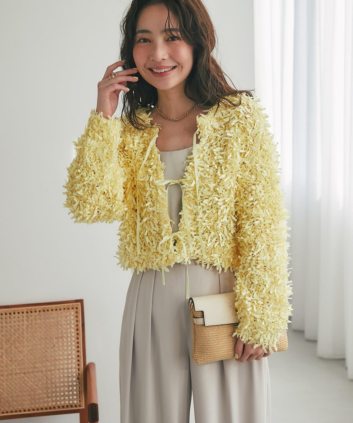 膠帶紗線前後兩穿開衫