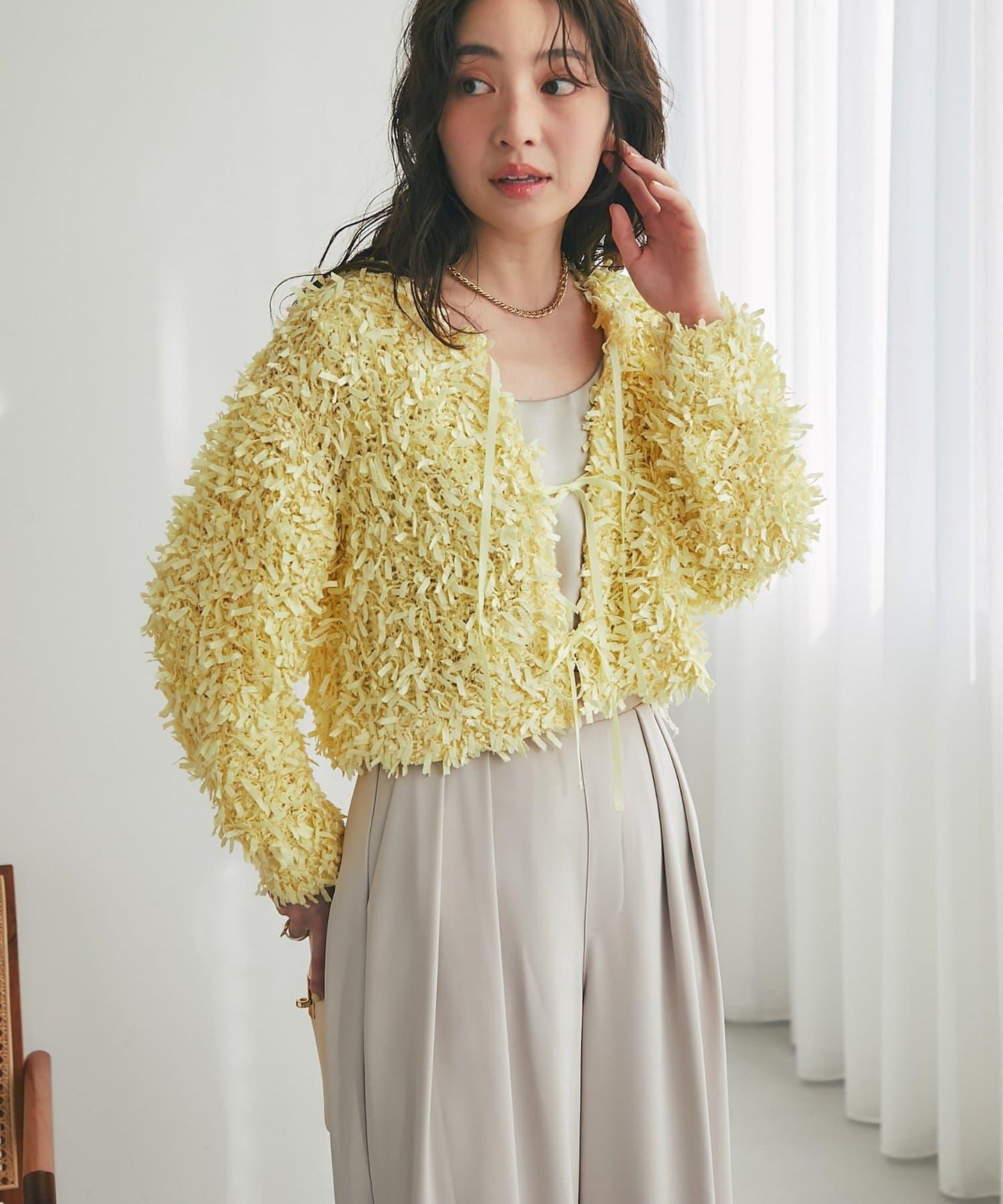 膠帶紗線前後兩穿開衫