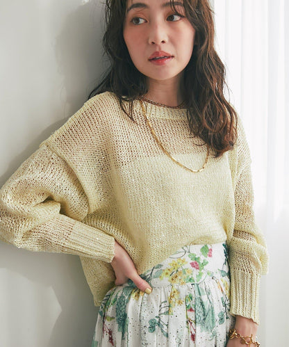 【復刻・新色黃色登場】亮片麻花針織衫