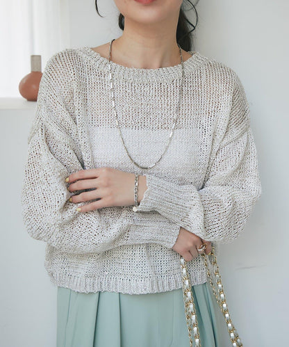 【復刻・新色黃色登場】亮片麻花針織衫