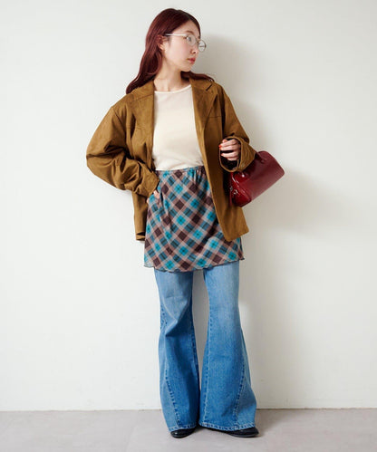 拼接透視半身裙