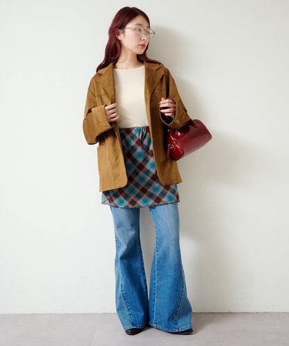 拼接透視半身裙