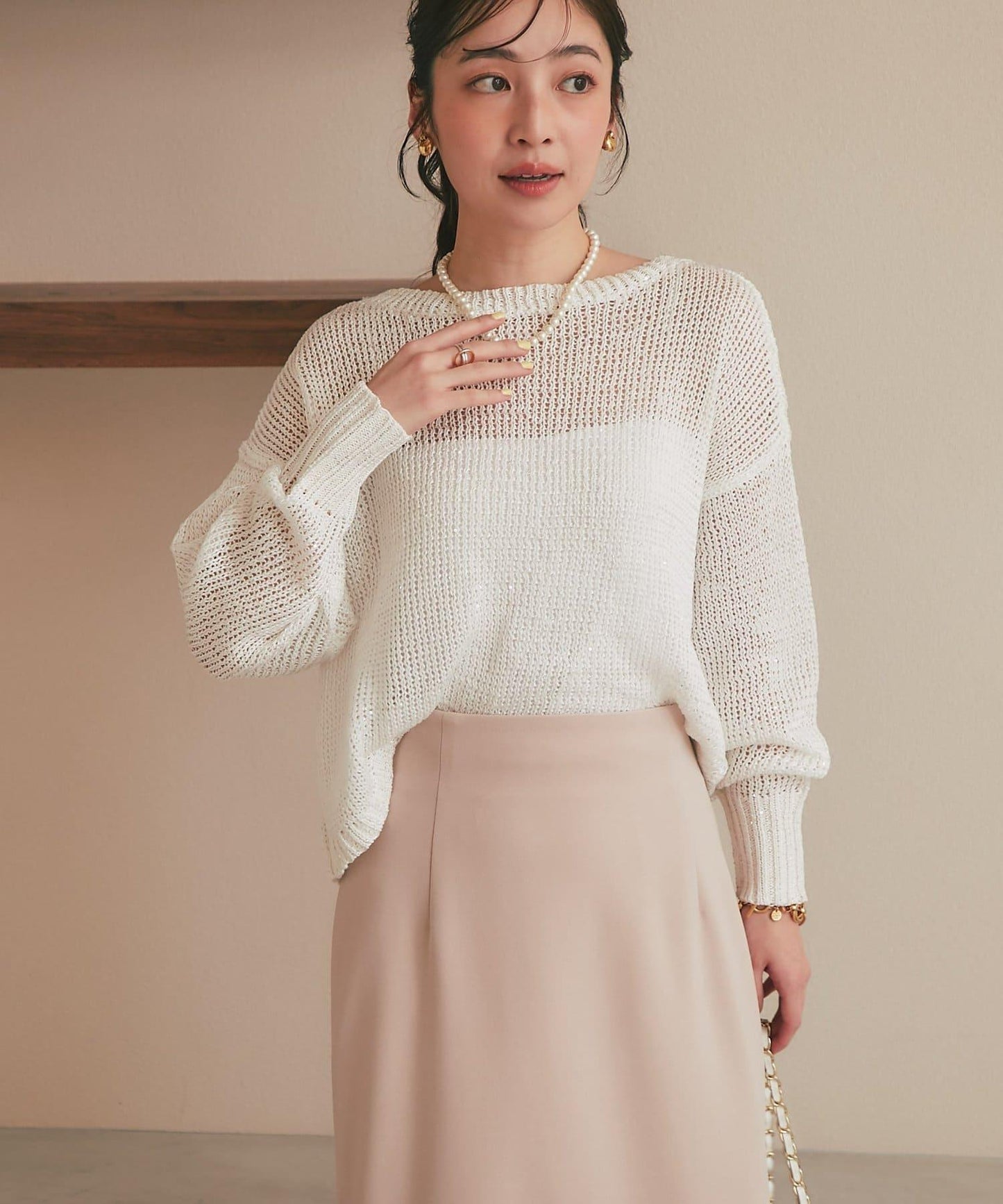 【復刻・新色黃色登場】亮片麻花針織衫