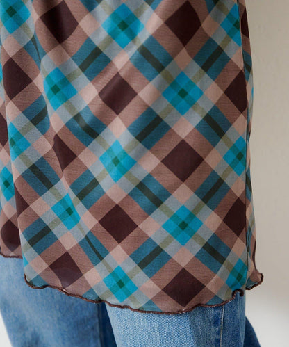 拼接透視半身裙