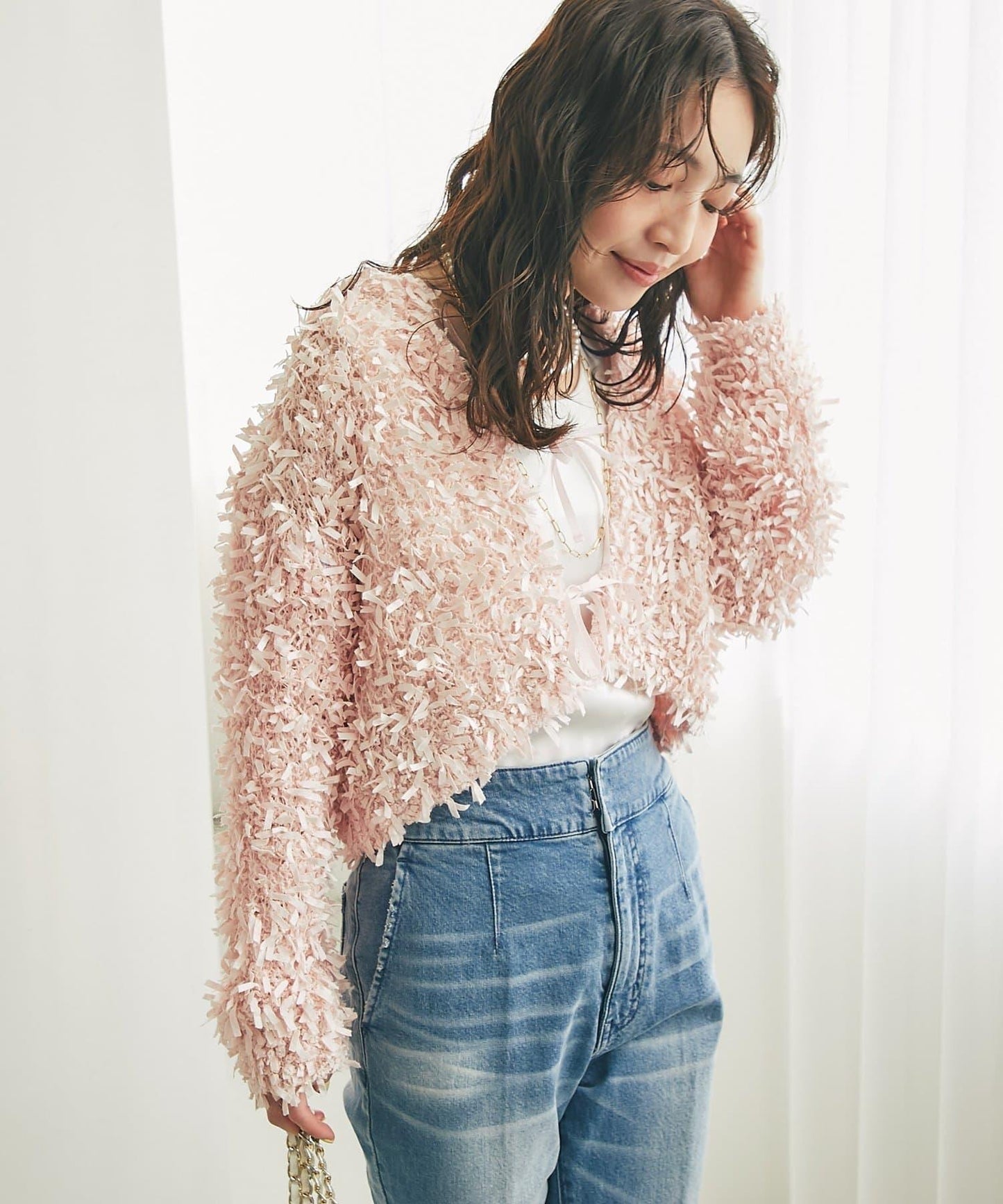 膠帶紗線前後兩穿開衫