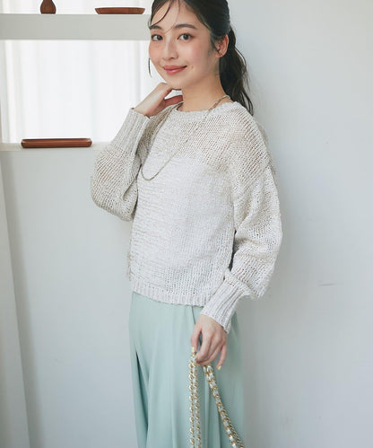 【復刻・新色黃色登場】亮片麻花針織衫