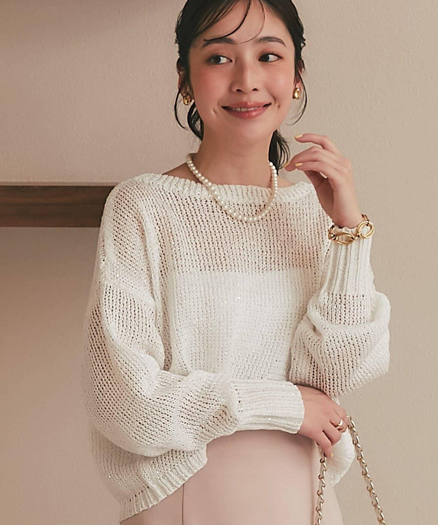 【復刻・新色黃色登場】亮片麻花針織衫