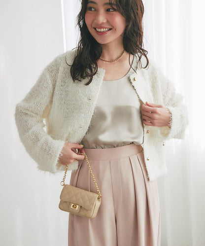 羽毛剪裁針織夾克開衫