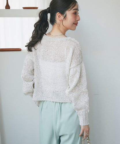 【復刻・新色黃色登場】亮片麻花針織衫