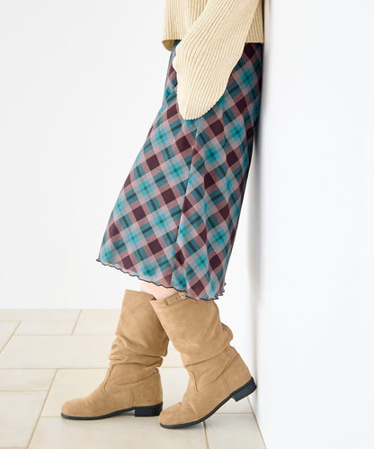 拼接透視半身裙