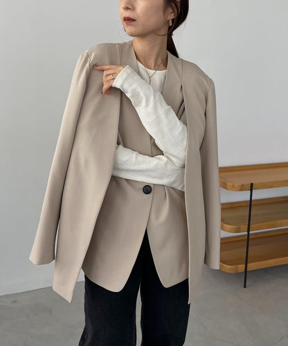 開叉袖西裝外套