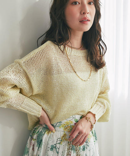 【復刻・新色黃色登場】亮片麻花針織衫