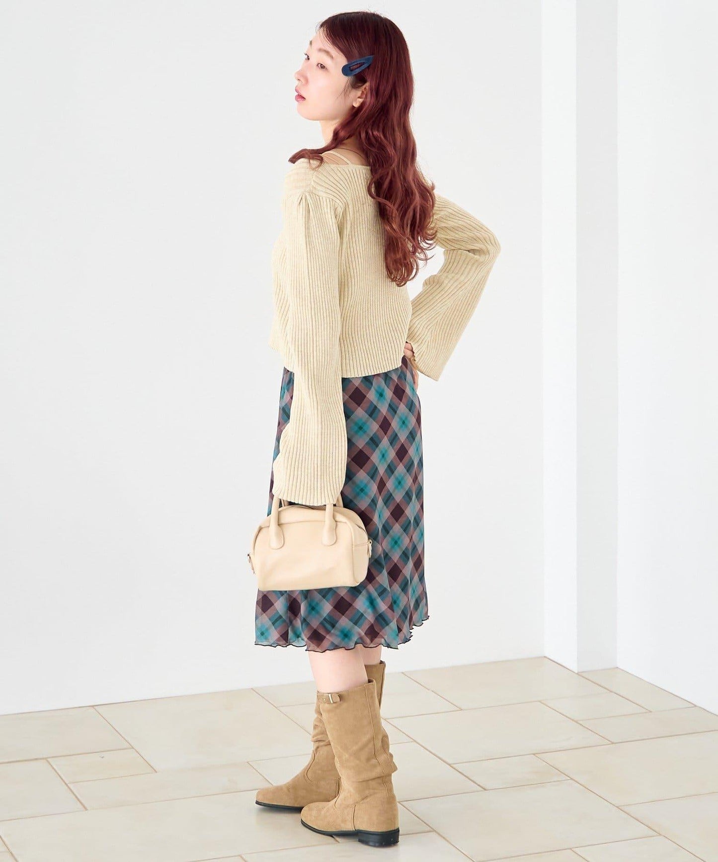 拼接透視半身裙