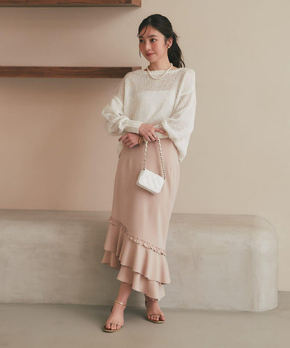 【復刻・新色黃色登場】亮片麻花針織衫