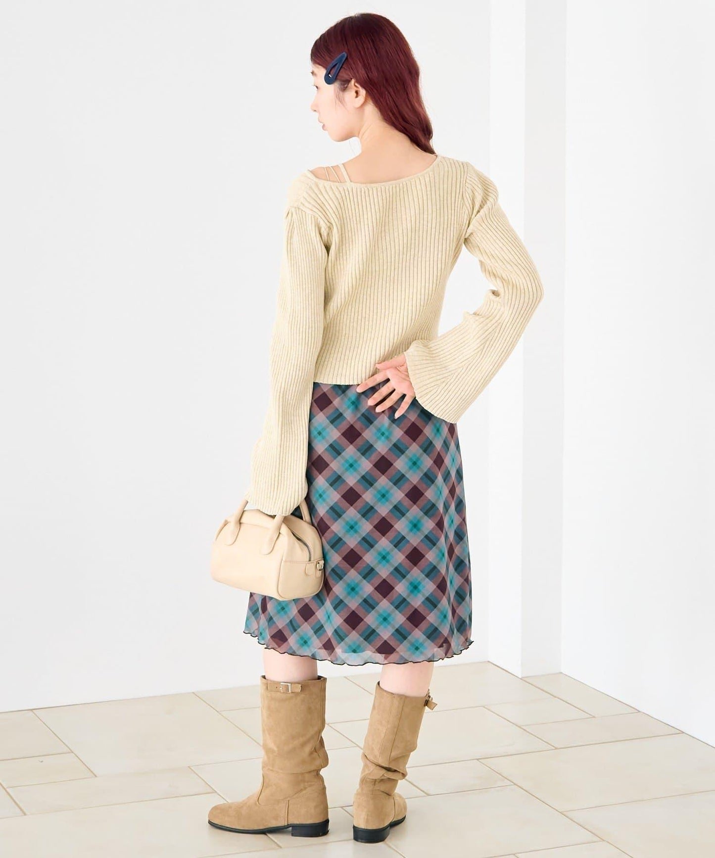 拼接透視半身裙