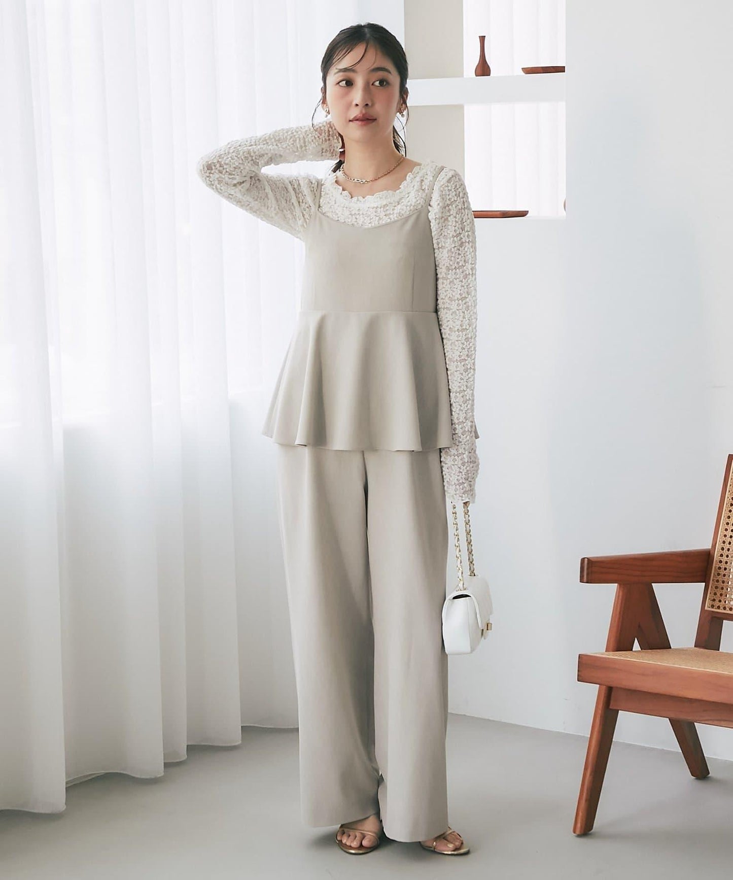 蕾絲彈力雙面可穿套頭衫