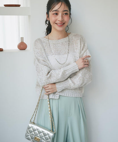 【復刻・新色黃色登場】亮片麻花針織衫