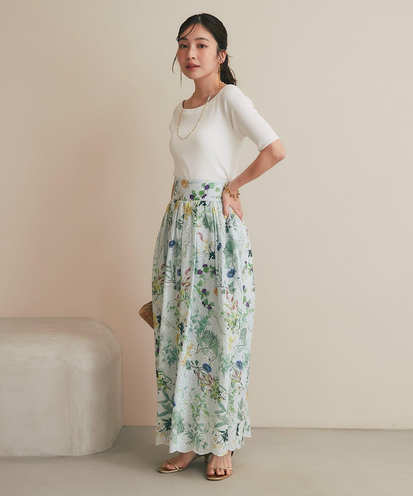 【復刻・新色黃色登場】亮片羅紋一字肩五分袖針織衫