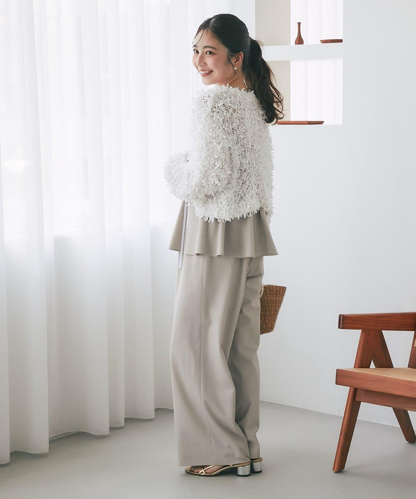 膠帶紗線前後兩穿開衫