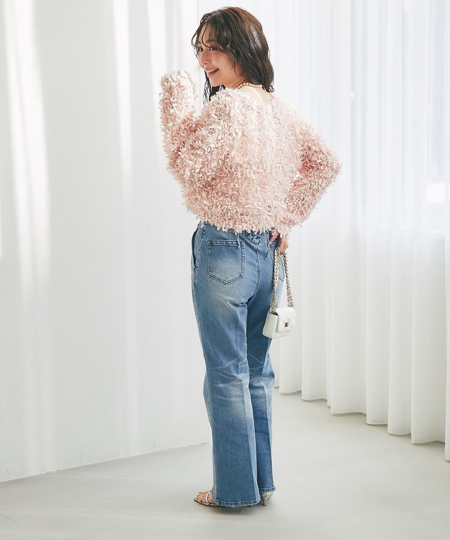 膠帶紗線前後兩穿開衫