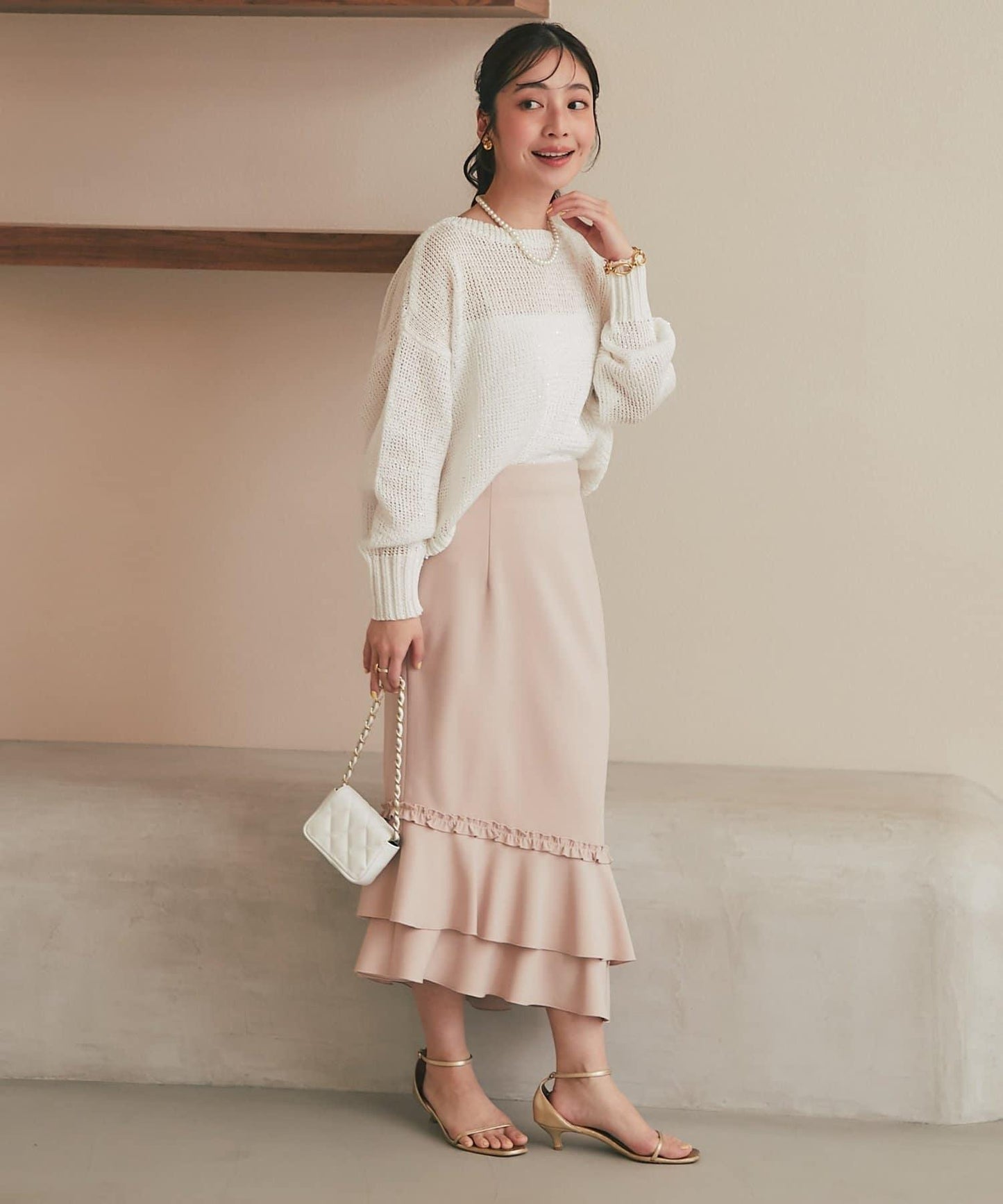 【復刻・新色黃色登場】亮片麻花針織衫