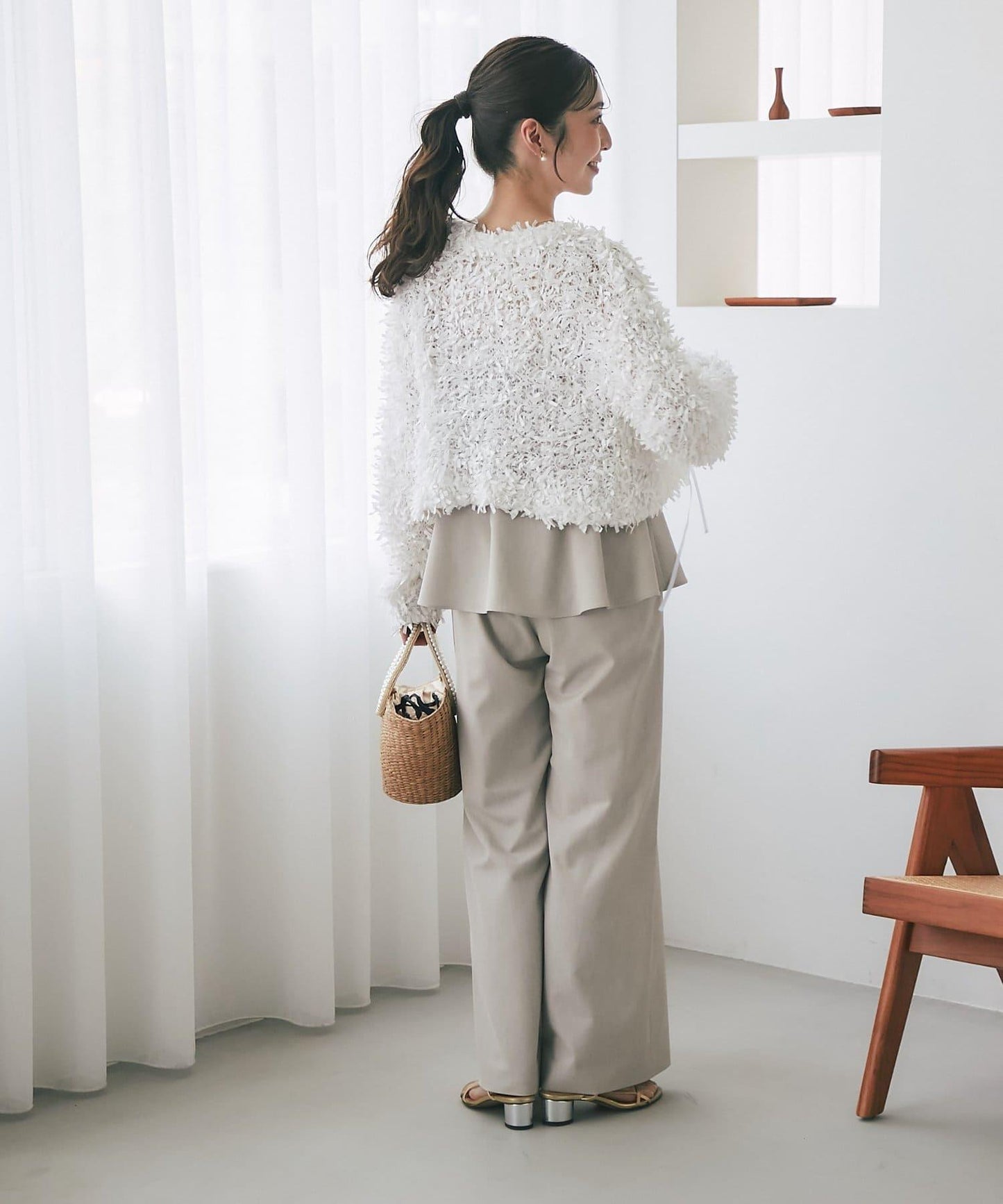 荷葉邊吊帶連體褲