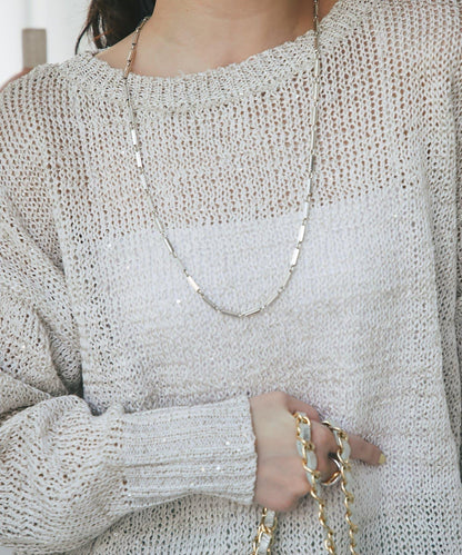 【復刻・新色黃色登場】亮片麻花針織衫