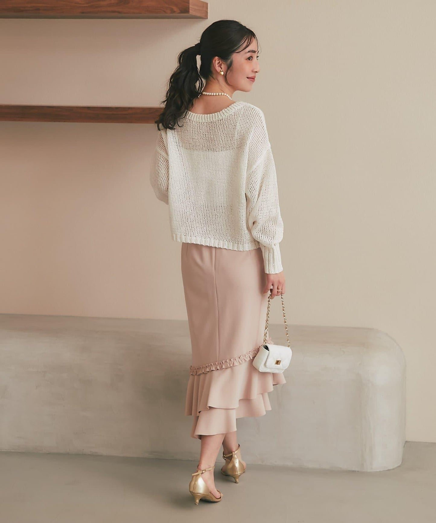 【復刻・新色黃色登場】亮片麻花針織衫