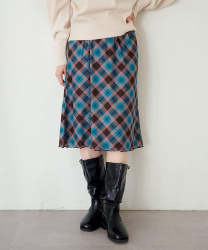 拼接透視半身裙