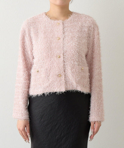 羽毛剪裁針織夾克開衫